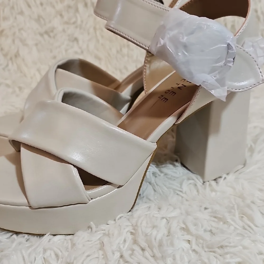 Journee Collection Beige Platform Sandals